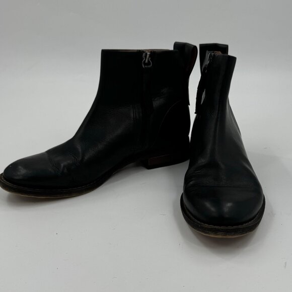 Sarto by Franco Sarto Leather Lori Boots Size 7M Black Side Zipper Round Toe - Picture 1 of 11